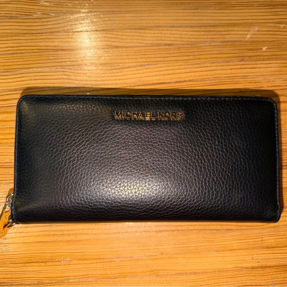 Michael Kors Black Leather Key & Card Holder